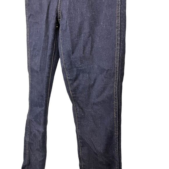 7 SEVEN FOR ALL MANKIND Dark Wash Raw Hem Slim Straight Zip Fly Stretch Jeans 26 - Picture 8 of 16